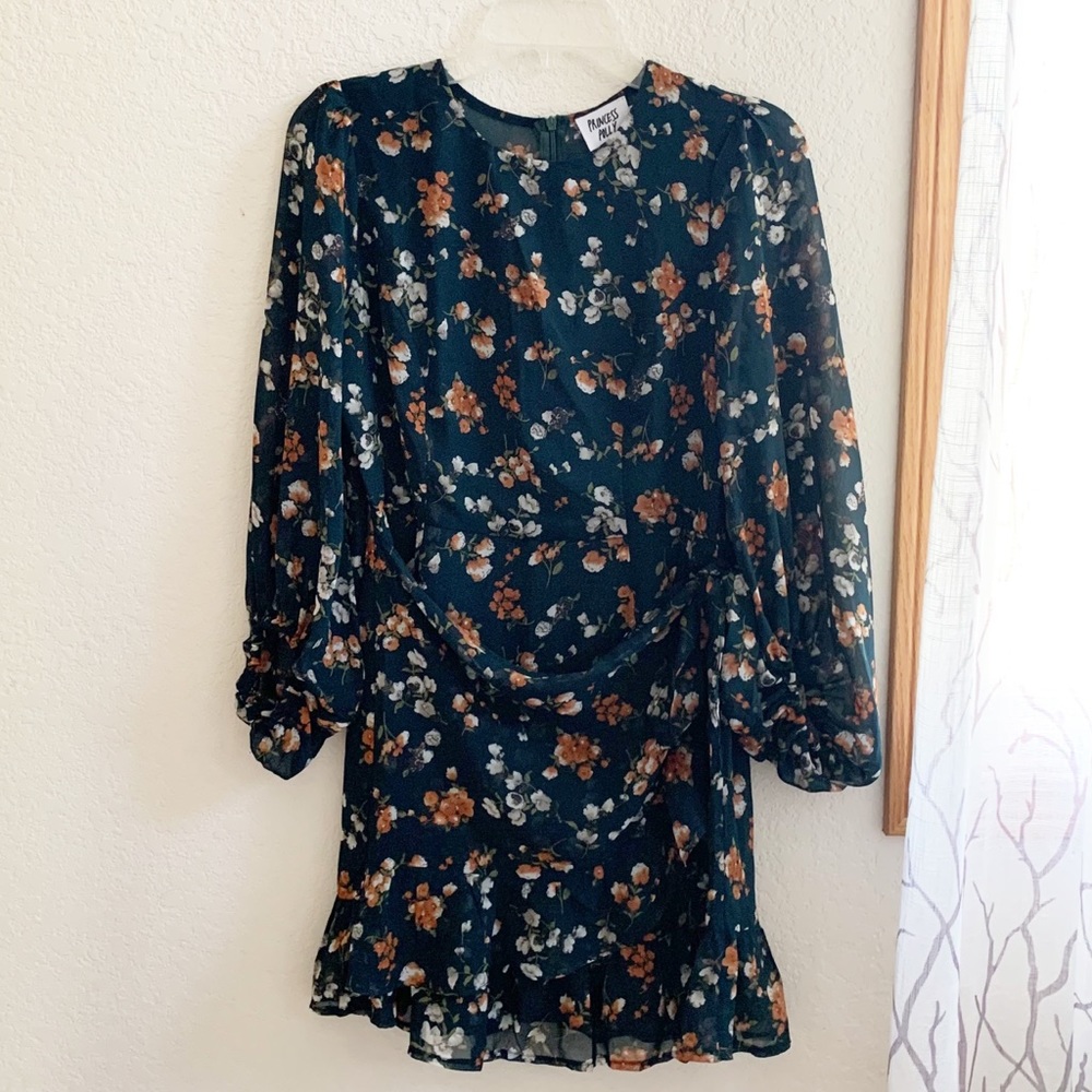 Princess Polly Teal Meral Mini Dress 6 - Picture 4 of 15